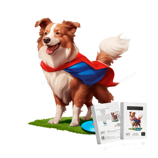Border Collie Fetch Wooden Puzzle Puzzle Art Australia