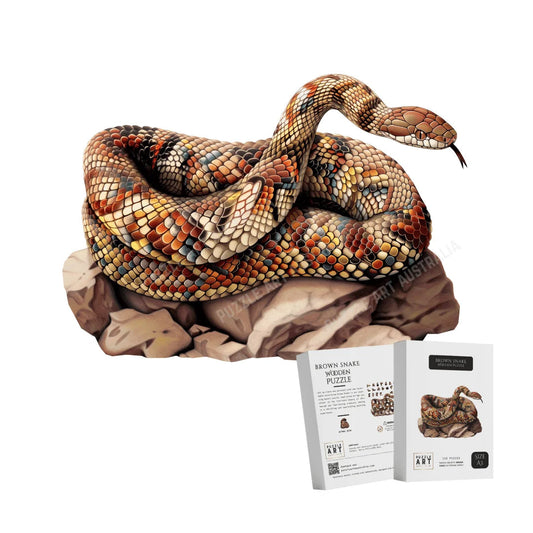 Brown Snake Wooden Puzzle Puzzle Art Australia