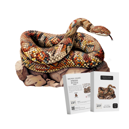 Brown Snake Wooden Puzzle Puzzle Art Australia