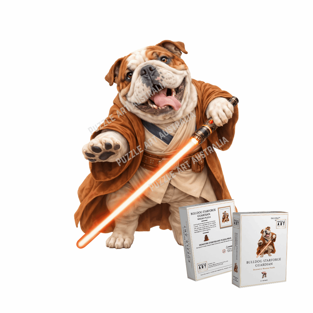Bulldog Starforge Guardian ~ Decorative Wooden Puzzle Puzzle Art Australia