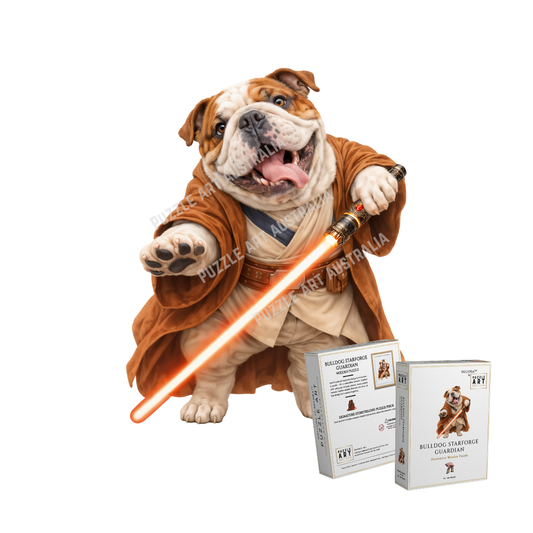 Bulldog Starforge Guardian ~ Decorative Wooden Puzzle Puzzle Art Australia
