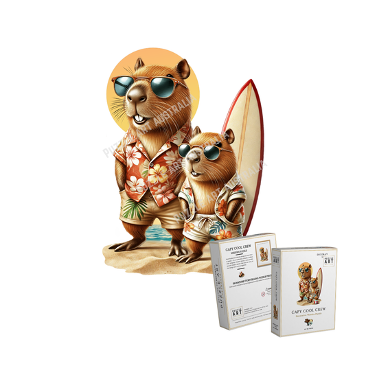 Capy Cool Crew ~ Decorative Wooden Puzzle Puzzle Art Australia