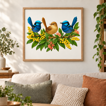 Trio Of Wrens Puzzle Art Australia
