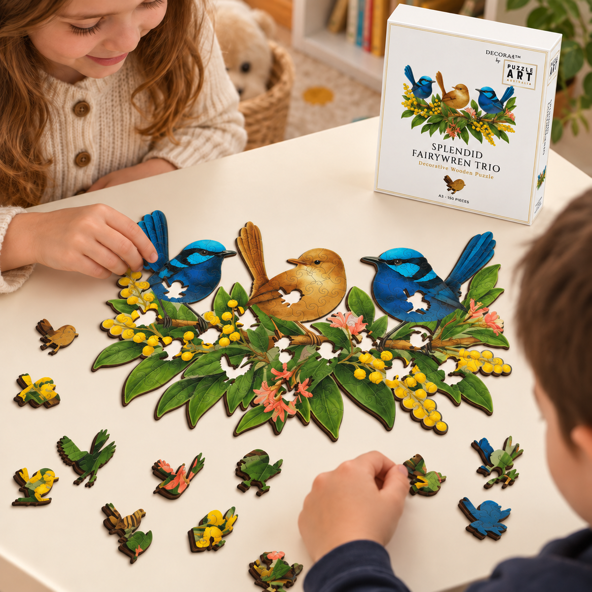 Trio Of Wrens Puzzle Art Australia