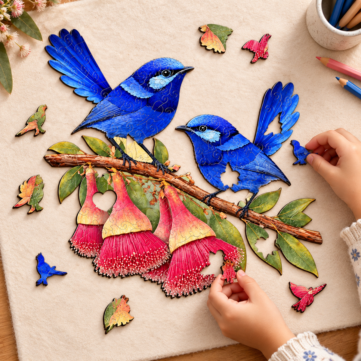Splendid Fairy wrens Puzzle Art Australia