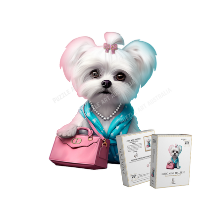 Chic Mini Maltese Wooden Puzzle Puzzle Art Australia