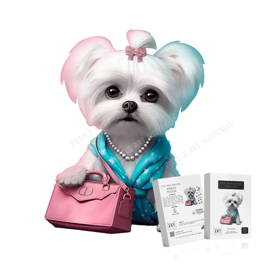 Chic Mini Maltese Wooden Puzzle Puzzle Art Australia