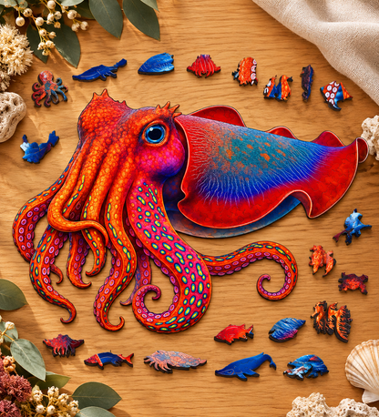 Giant Cuttlefish Wooden Puzzle Art by Puzzle Art Australia