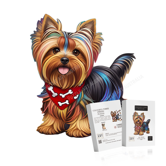 Colourful Yorkie Wooden Puzzle Puzzle Art Australia