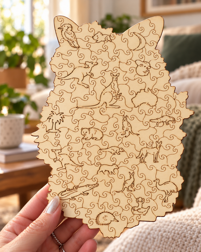Crocodile Drum Beat Wooden Puzzle Art by Puzzle Art Australia