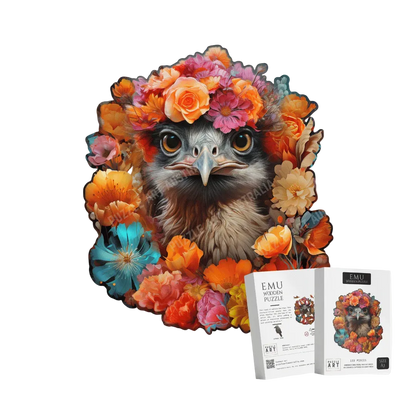 Botanical Emu Portrait Wooden Puzzle Puzzle Art Australia