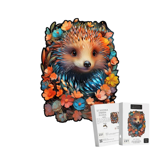 Botanical Echidna Portrait Wooden Puzzle Puzzle Art Australia