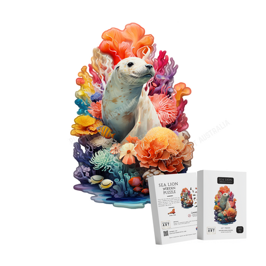 Friendly Sea Lion Wooden Puzzle Puzzle Art Australia