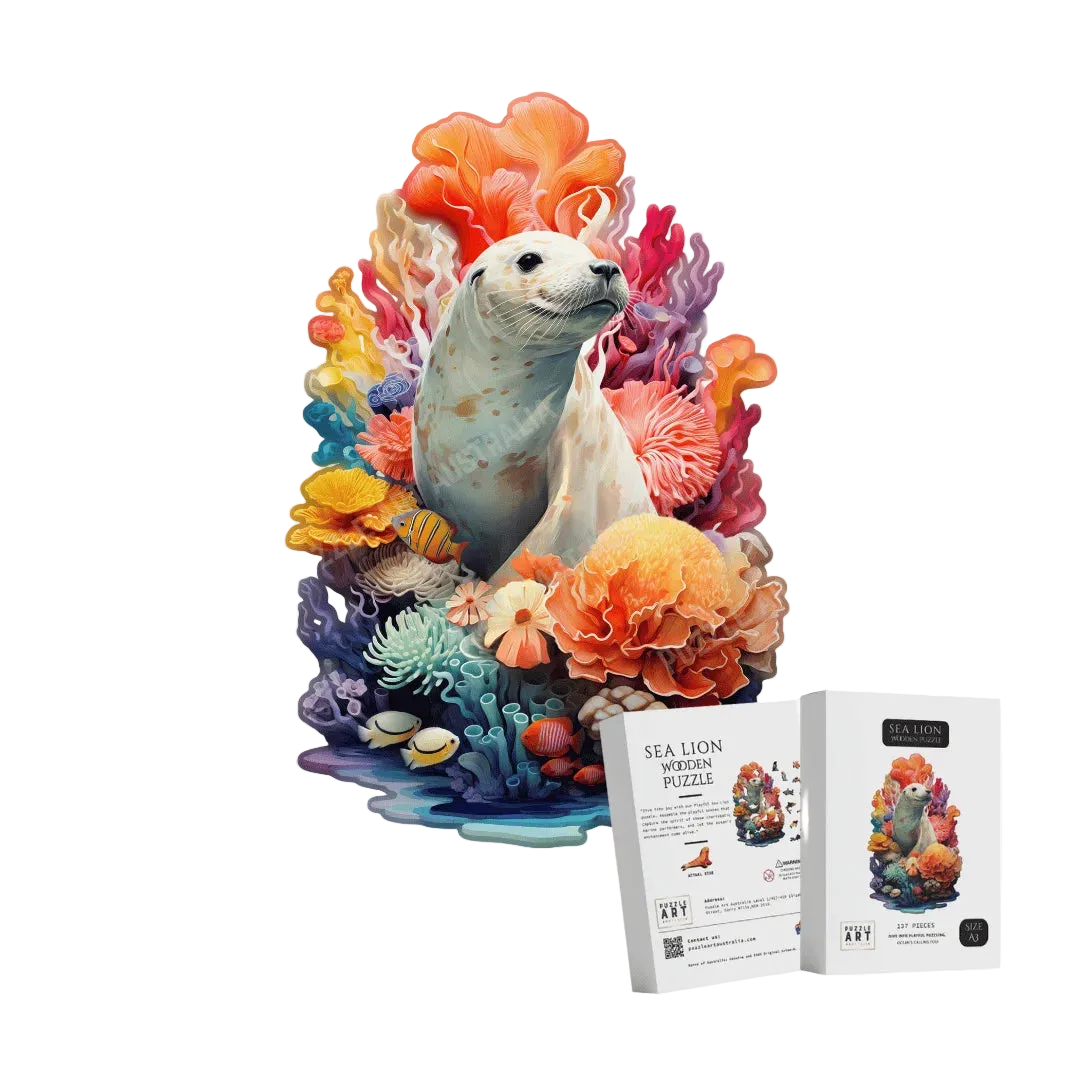 Friendly Sea Lion Wooden Puzzle Puzzle Art Australia