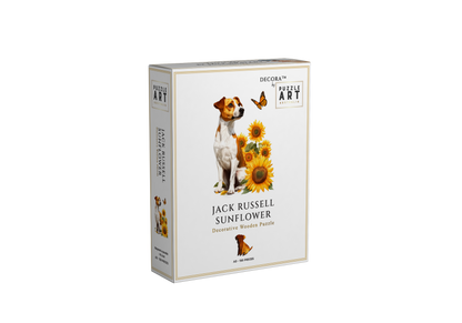 Jack Russell With Sunflower Wooden Puzzle Puzzle Art Australia