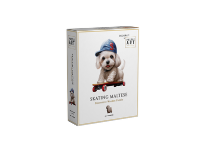 Skating Maltese Dog Wooden Puzzle Puzzle Art Australia