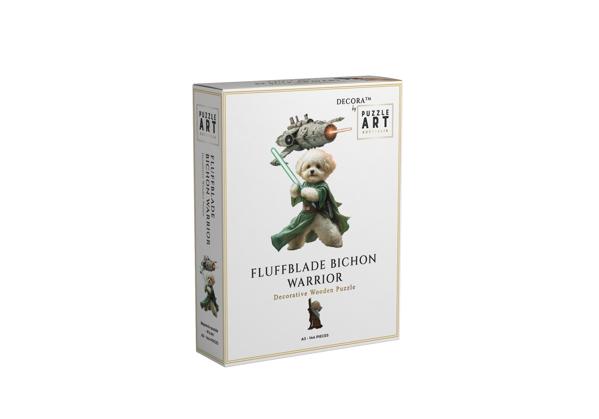 Fluffblade Bichon Warrior ~ Decorative Wooden Puzzle Puzzle Art Australia