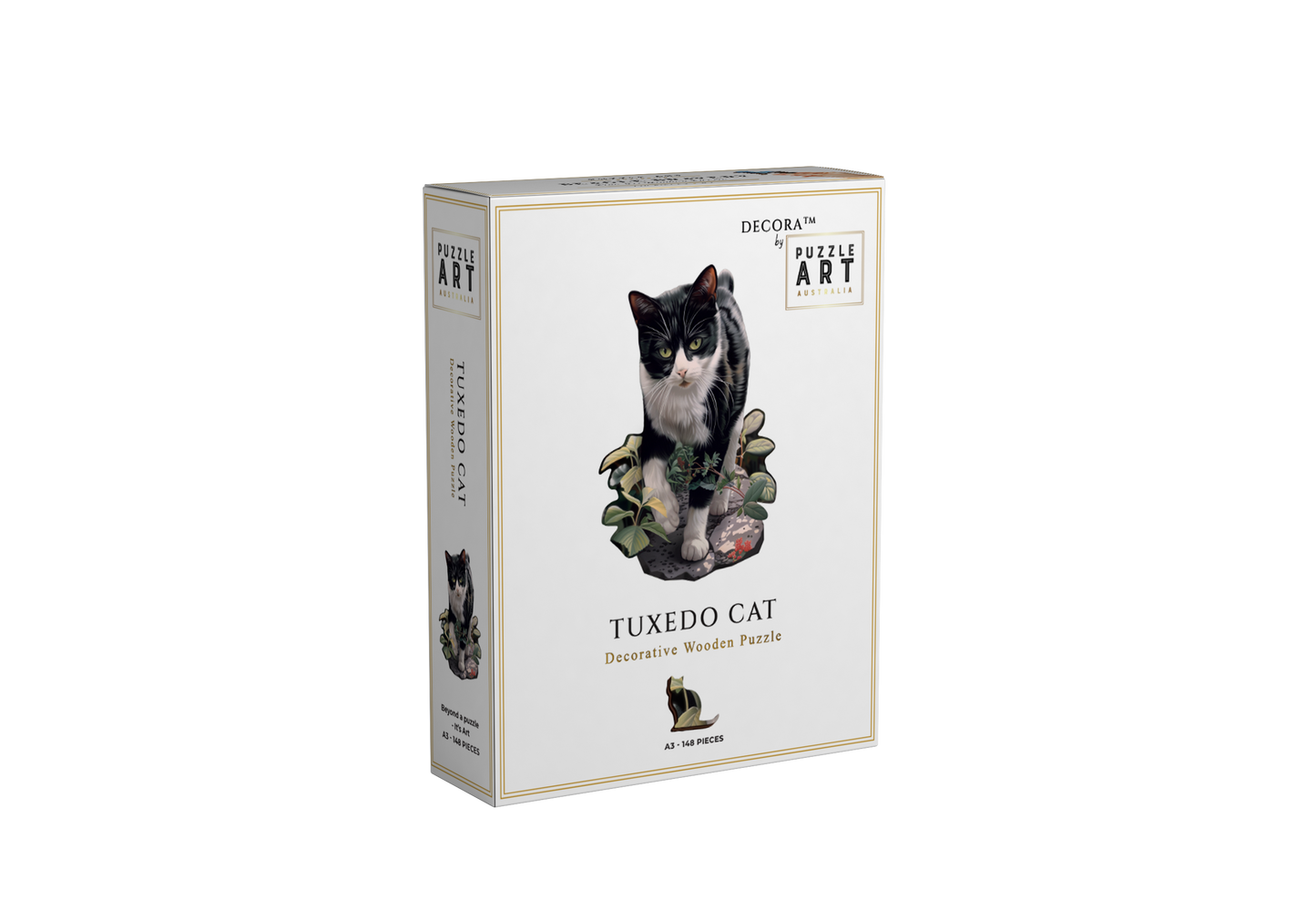 Tuxedo Cat ~ Decorative Wooden Puzzle Puzzle Art Australia