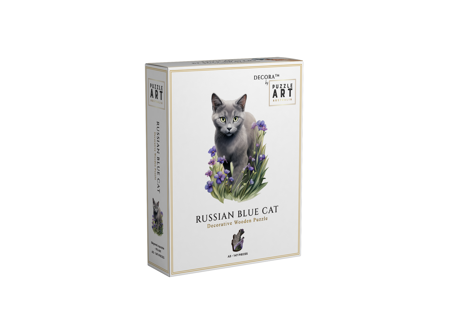 Russian Blue Cat ~ Decorative Wooden Puzzle Puzzle Art Australia