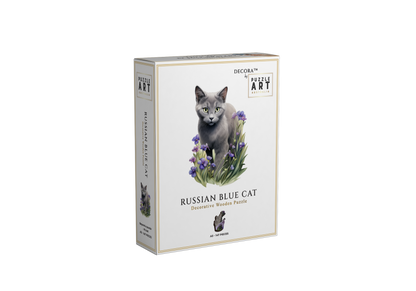 Russian Blue Cat ~ Decorative Wooden Puzzle Puzzle Art Australia