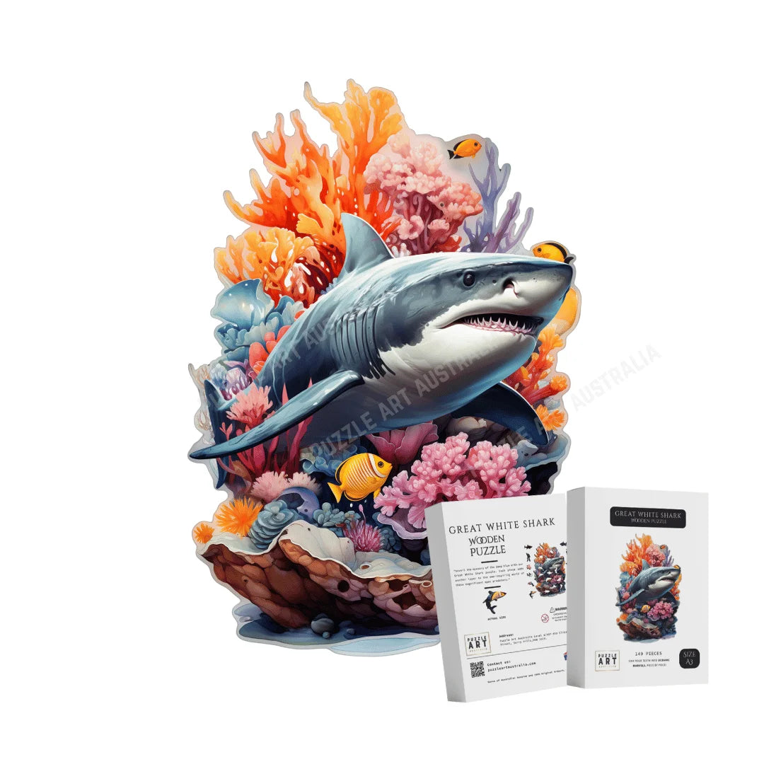 Great White Shark Wooden Puzzle Puzzle Art Australia