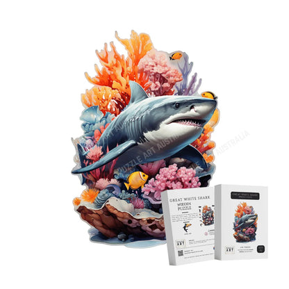 Great White Shark Wooden Puzzle Puzzle Art Australia