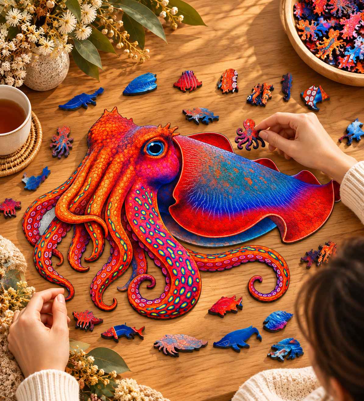 Giant Cuttlefish Wooden Puzzle Art by Puzzle Art Australia