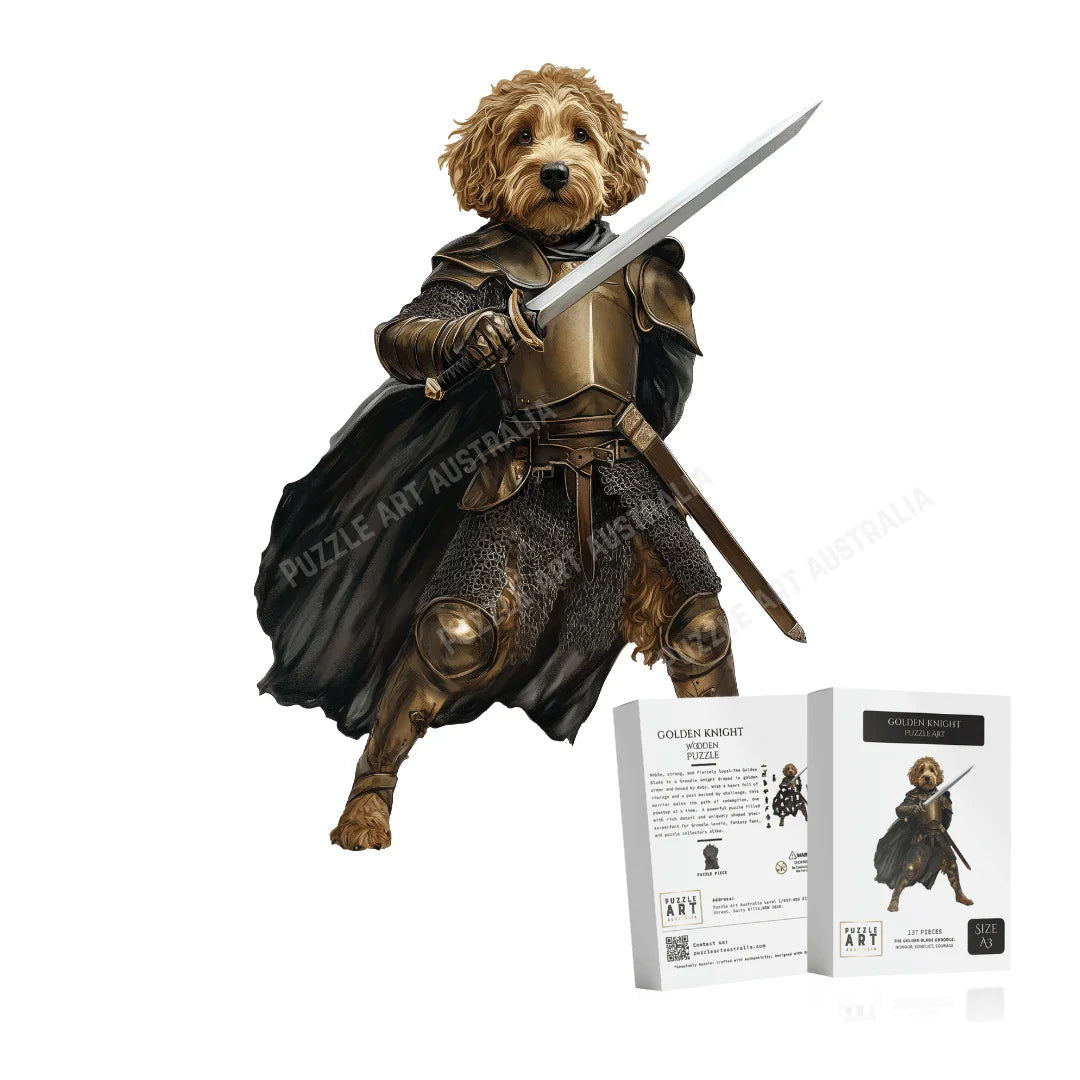 Golden Knight Groodle Wooden Puzzle Puzzle Art Australia