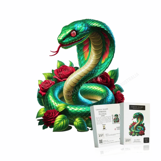Green Snake Wooden Puzzle Puzzle Art Australia