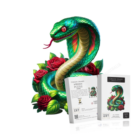 Green Snake Wooden Puzzle Puzzle Art Australia