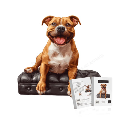 Grinning Staffy Wooden Puzzle Puzzle Art Australia