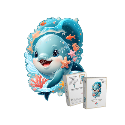 Happy Dolphin Wooden Puzzle Puzzle Art Australia