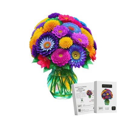 Happy Flowers Wooden Puzzle Puzzle Art Australia