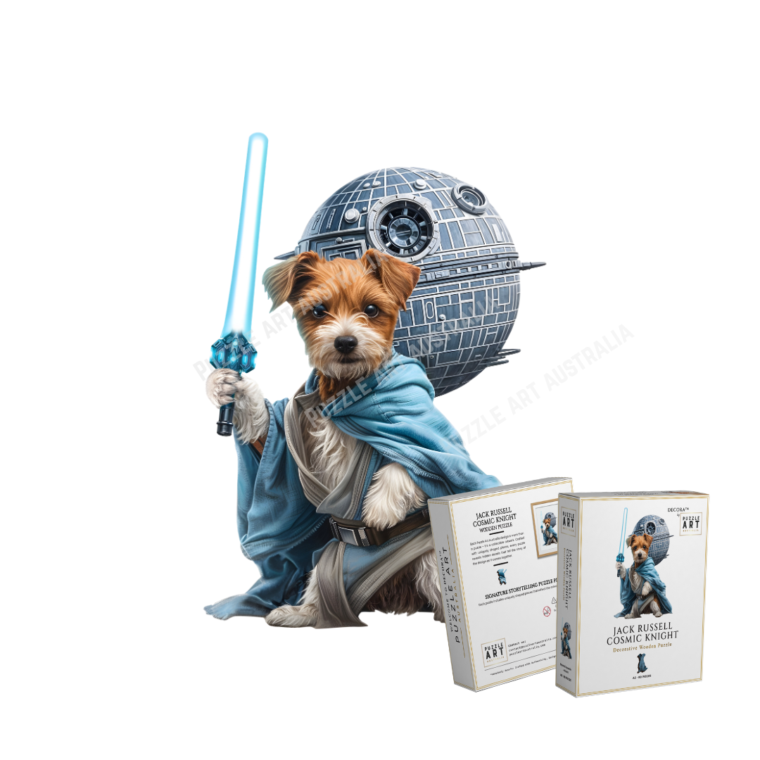 Jack Russell Cosmic Knight ~ Decorative Wooden Puzzle Puzzle Art Australia