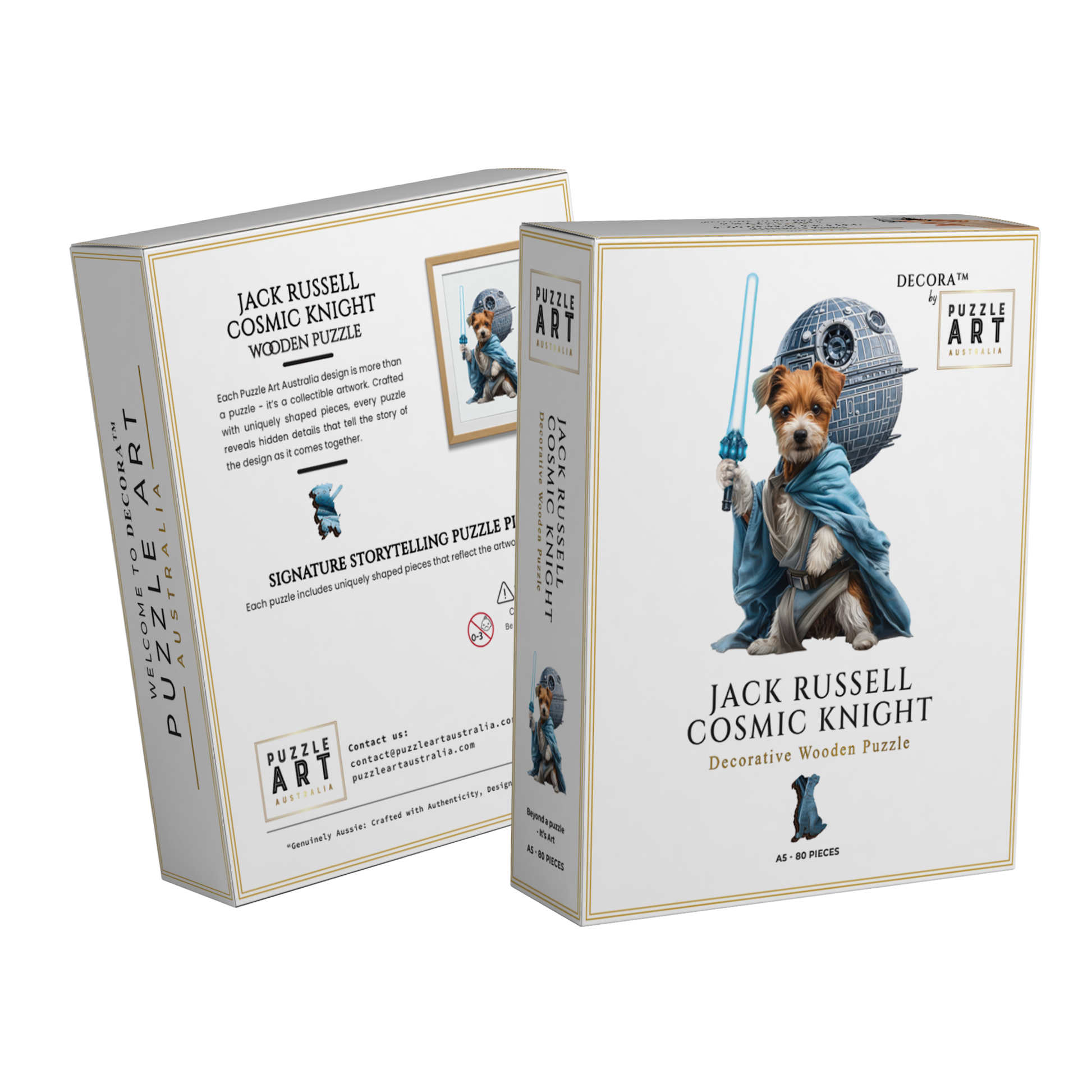 Jack Russell Cosmic Knight ~ Decorative Wooden Puzzle Puzzle Art Australia