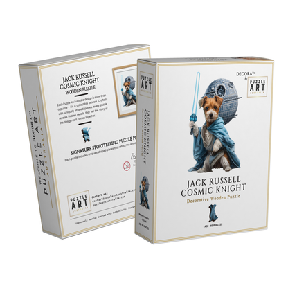 Jack Russell Cosmic Knight ~ Decorative Wooden Puzzle Puzzle Art Australia