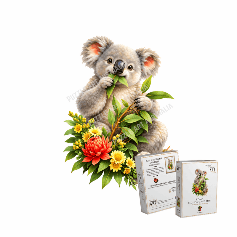 Koala Blossom & Bites Puzzle Art Australia