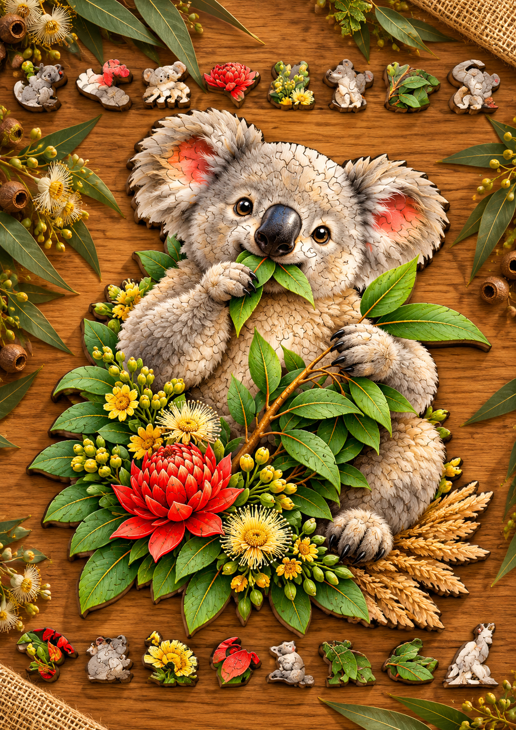Koala Blossoms and Bites Puzzle Art Australia