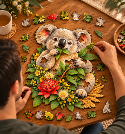 Koala Blossoms and Bites Puzzle Art Australia