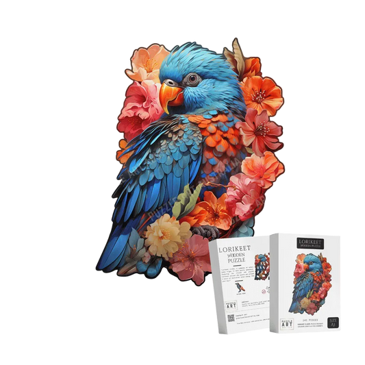 Botanical Lorikeet Portrait Wooden Puzzle Puzzle Art Australia