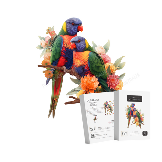 Lorikeet Pair Wooden Puzzle Puzzle Art Australia