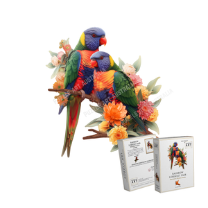 Rainbow Lorikeet Pair Wooden Puzzle