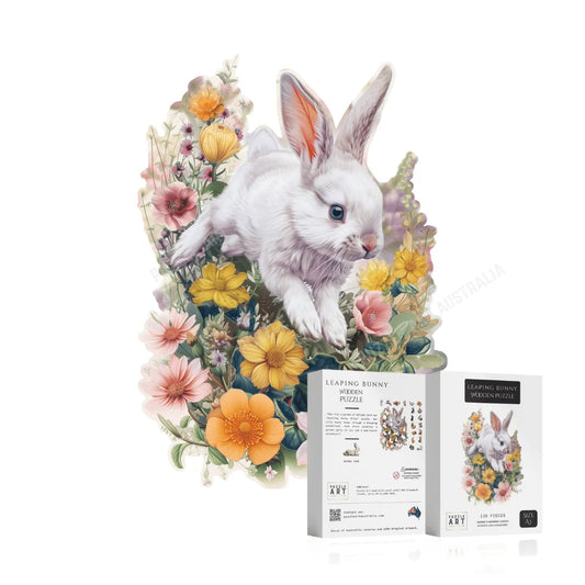 Leaping Rabbit Wooden Puzzle Puzzle Art Australia