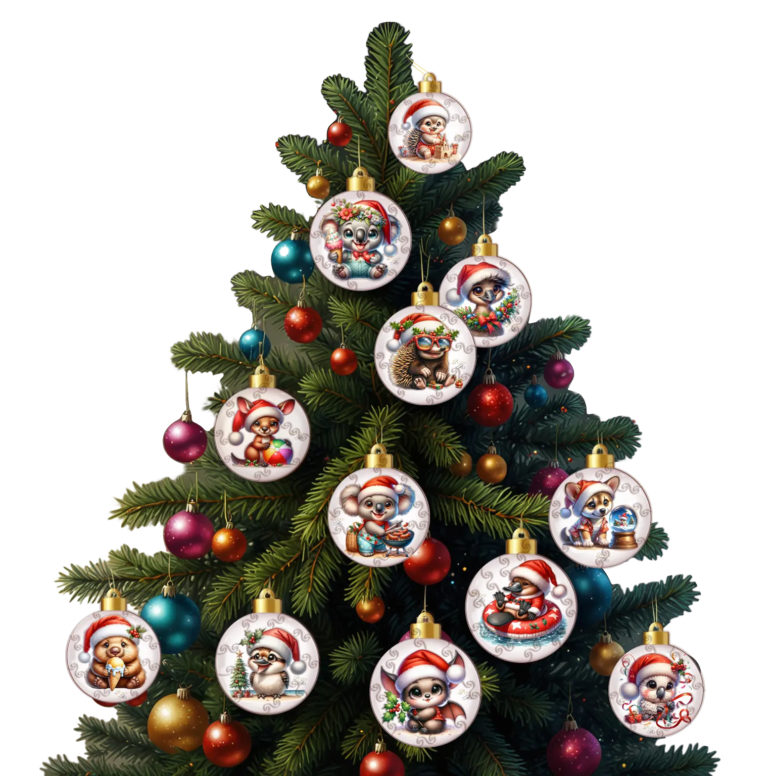 20 Xmas Baubles Puzzle Art Australia