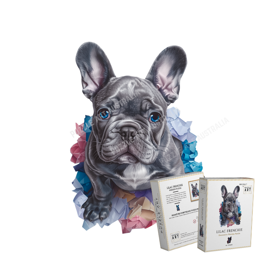 Lilac Frenchie ~ Decorative Wooden Puzzle Puzzle Art Australia