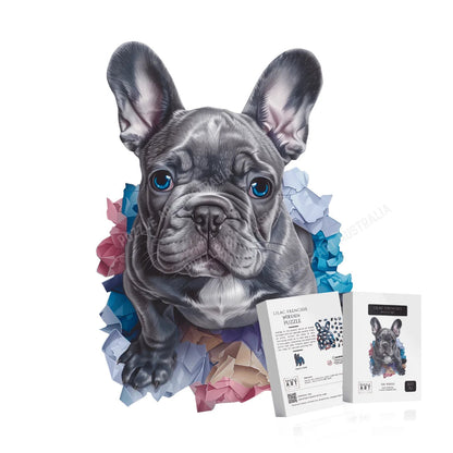 Lilac Frenchie Wooden Puzzle Puzzle Art Australia