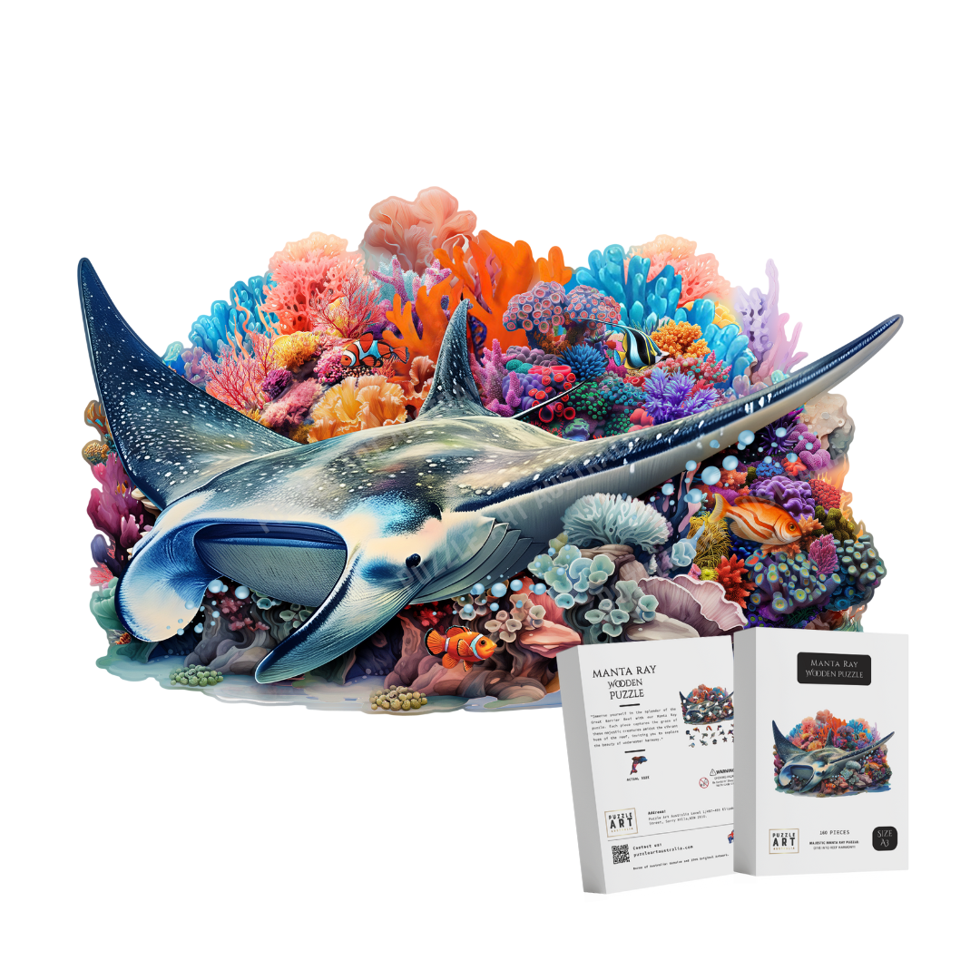 Manta Ray Wooden Puzzle Puzzle Art Australia