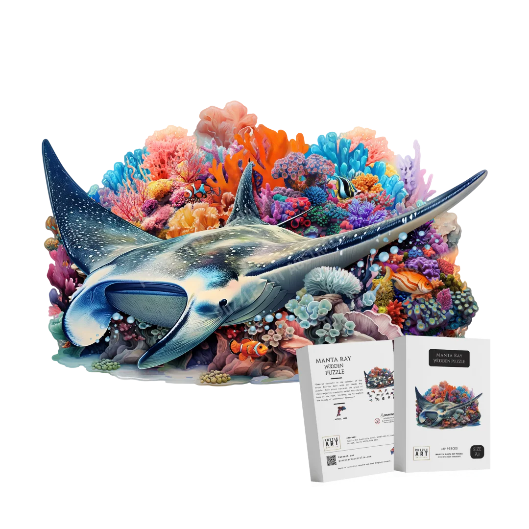 Manta Ray Wooden Puzzle Puzzle Art Australia