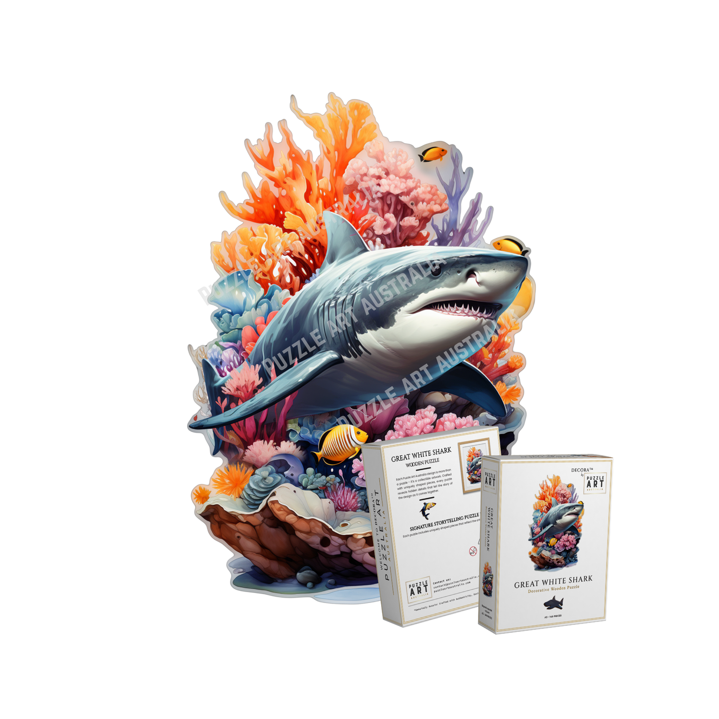 Great White Shark ~ Decorative Wooden Puzzle Puzzle Art Australia
