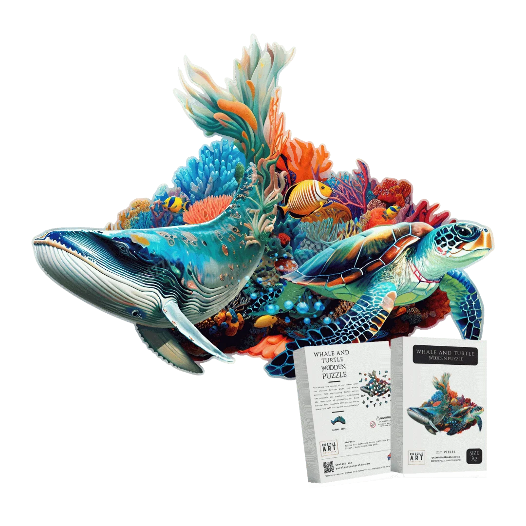 Whale and Turtle Wooden Puzzle Puzzle Art Australia